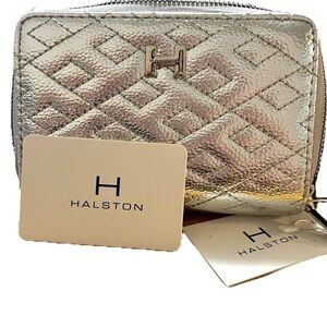 NWT Halston Heritage Silver Quilted Women's Wallet